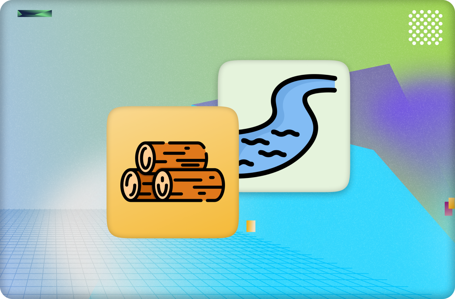 icon of logs and then icon of a stream, to represent log streaming!