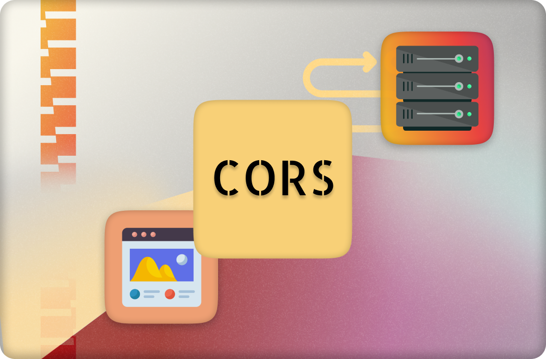 Abstract visual of cross-origin-resource-sharing in the Convex brand colors