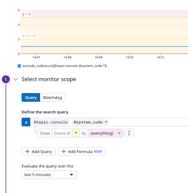 An alert in Datadog for Convex system warnings