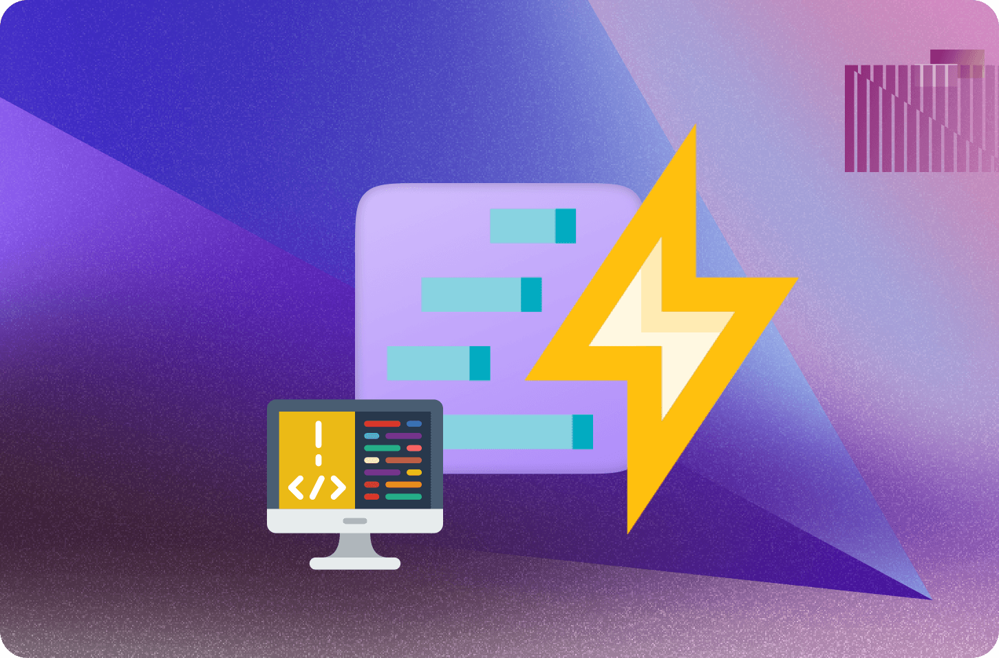 Lightning bolt to represent trigger and alert on computer