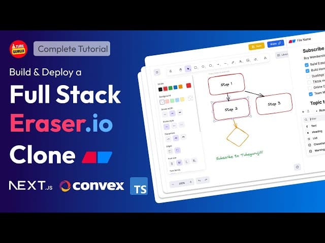 Build and Deploy Eraser.io App Clone: Full Stack React App - Next.js, Typescript, Tailwind Css