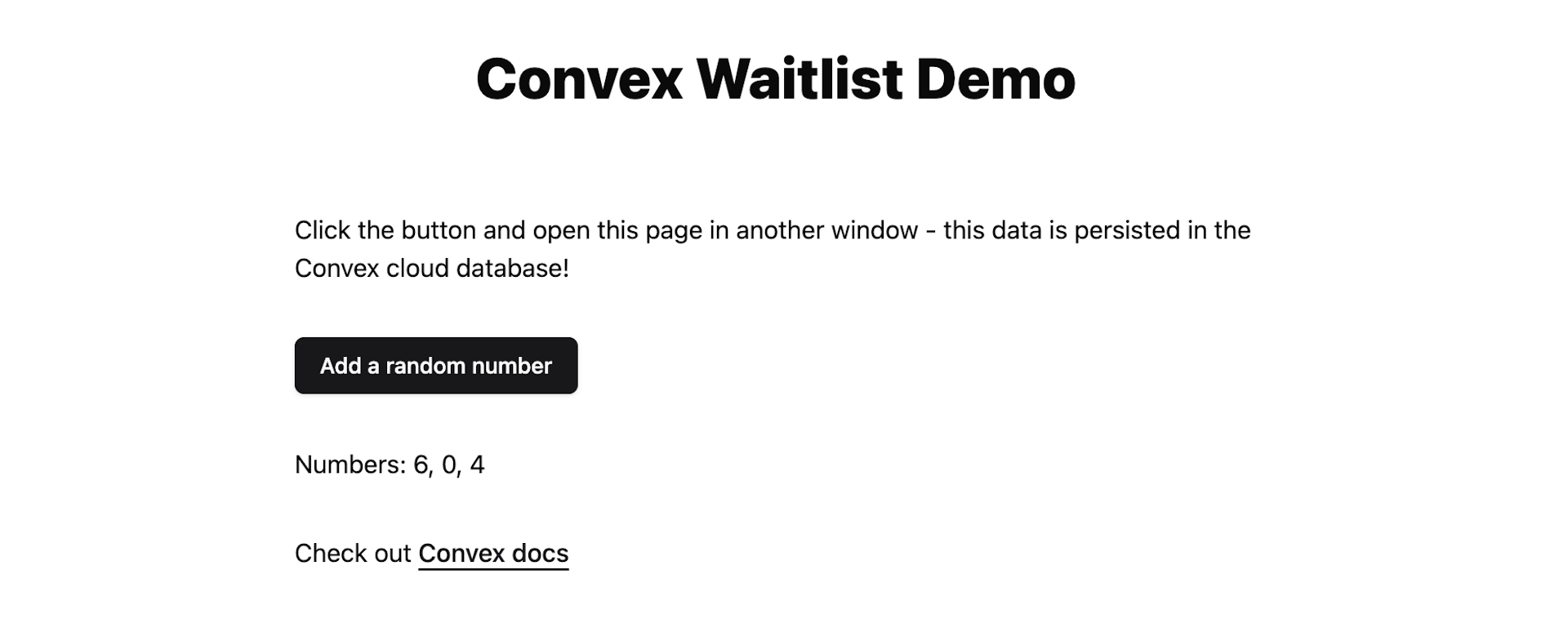 standard convex demo app