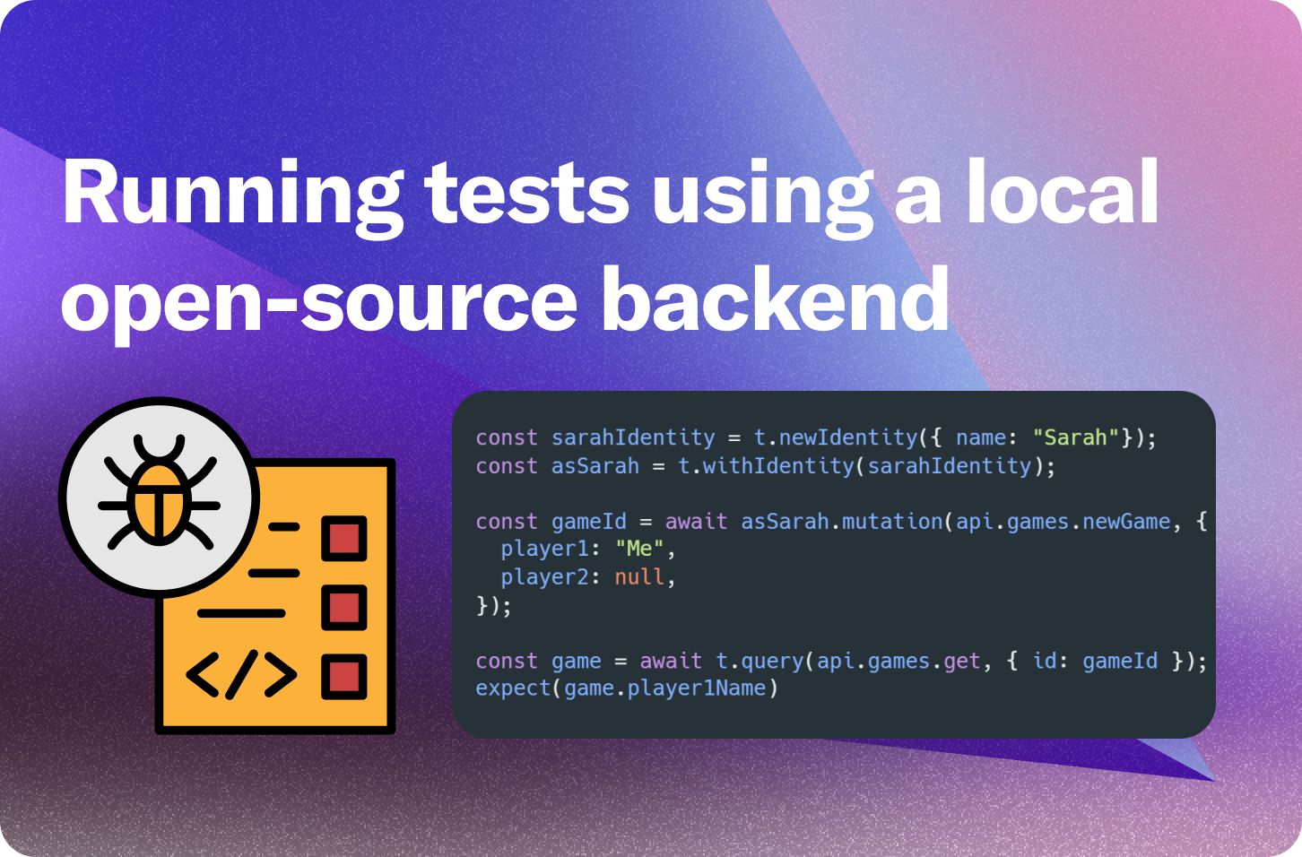 Running tests using a local open-source backend
