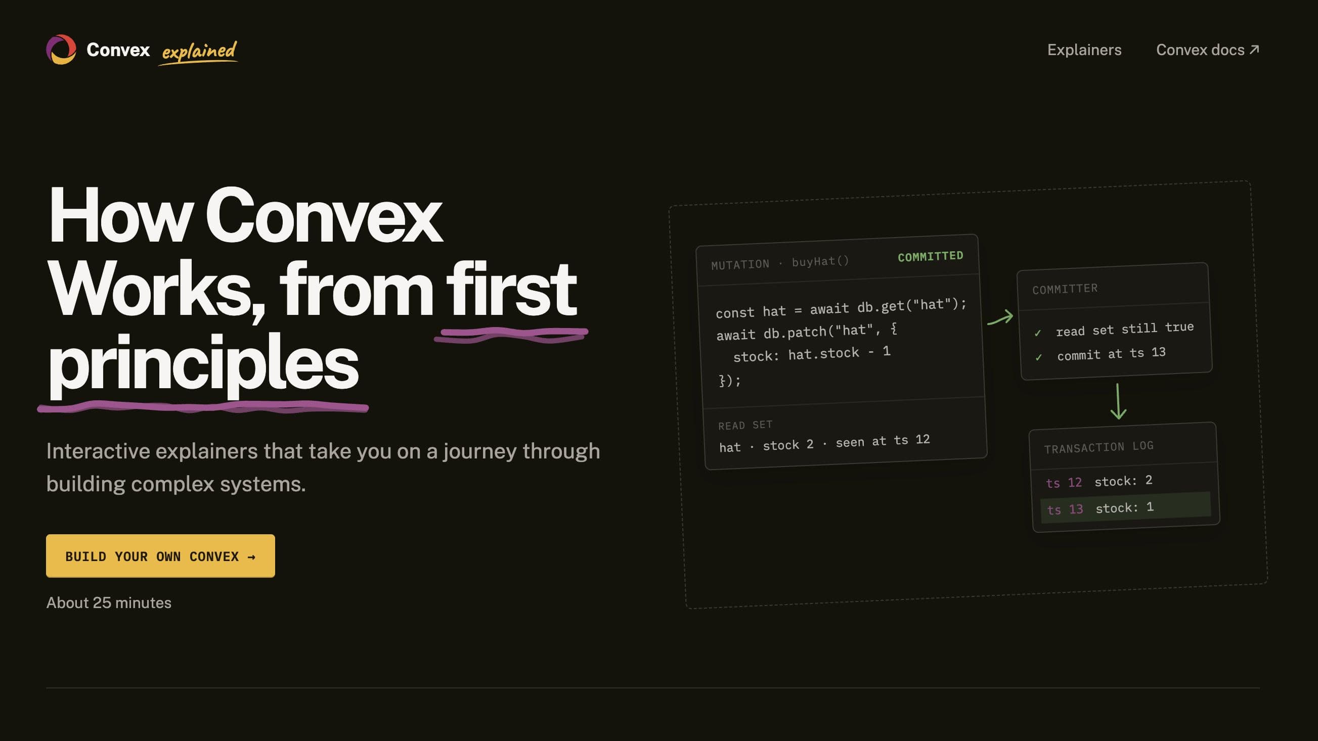 The Convex Explained homepage