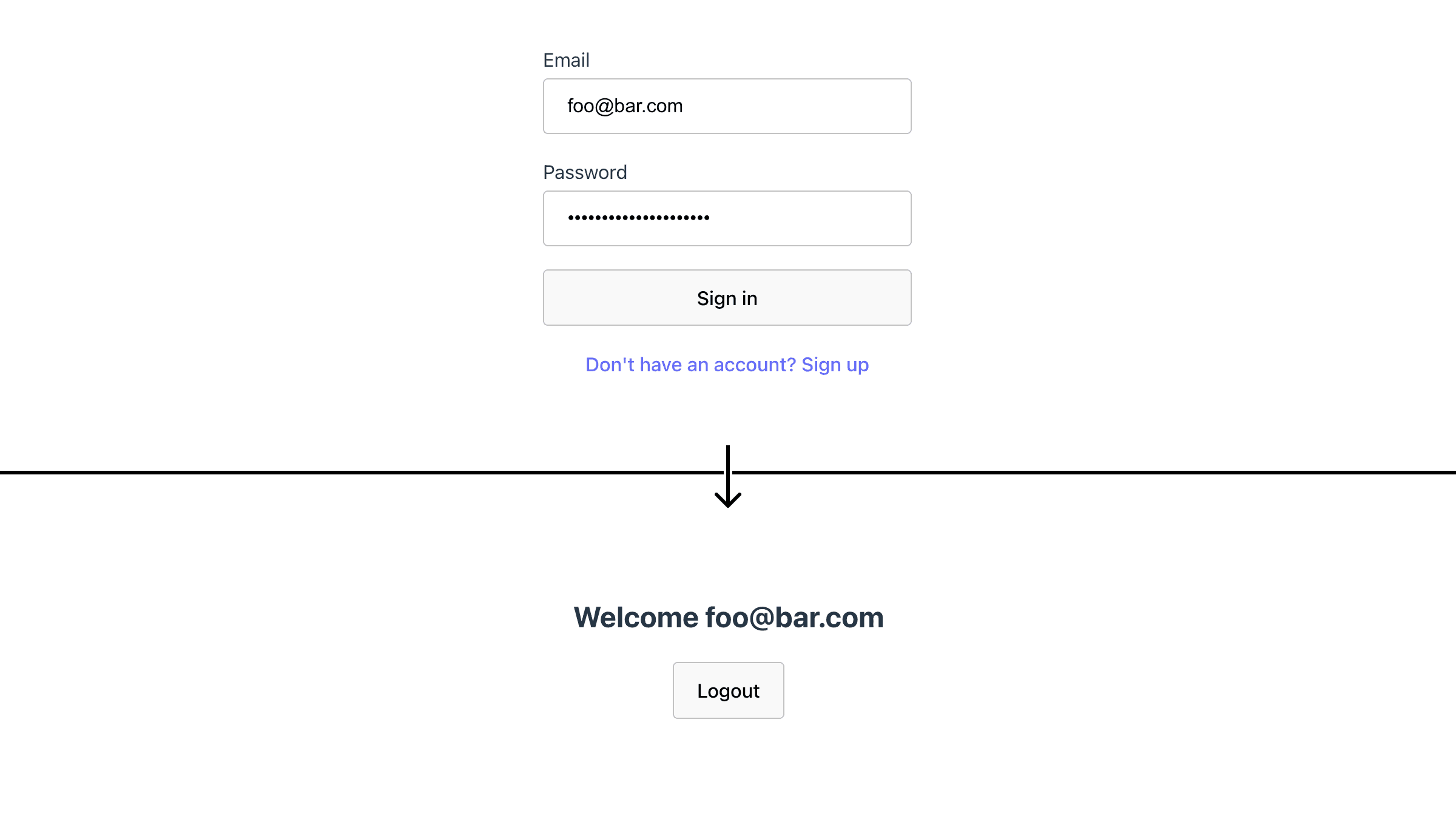 Screenshot of an authentication UI