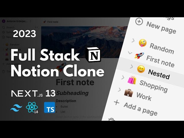 Fullstack Notion Clone: Next.js 13, React, Convex, Tailwind | Full Course 2023