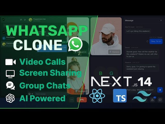 Build and Deploy a Full Stack WhatsApp Clone with AI | Video Calls, Screen Sharing | React.js, TypeScript