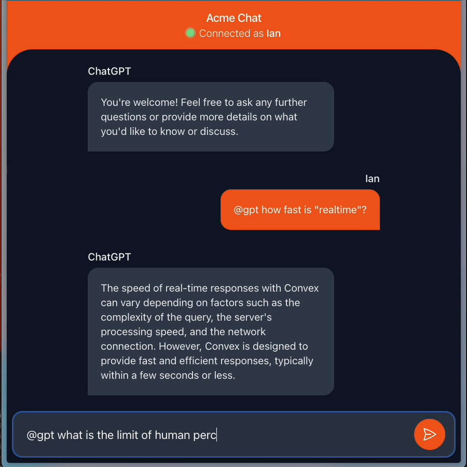 GPT response streaming in quickly